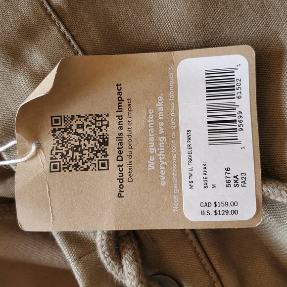 Patagonia Sage Mens Twill Traveler Hiking Cinched, Button, Zip Sz. M Pants - Picture 12 of 16